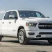 RAM 1500 pickup truck with HEMI engine, showcasing American power and design.